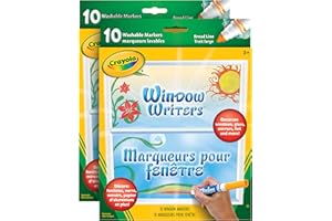 Crayola 2pk Bundle of Washable Window Writers Markers, 10 Count