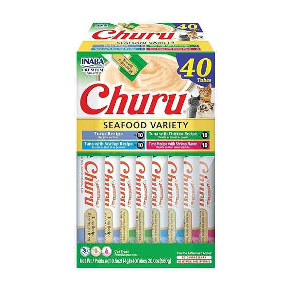 INABA CHURU CAT TREATS, GRAIN-FREE, LICKABLE, SQUEEZABLE CREAMY...