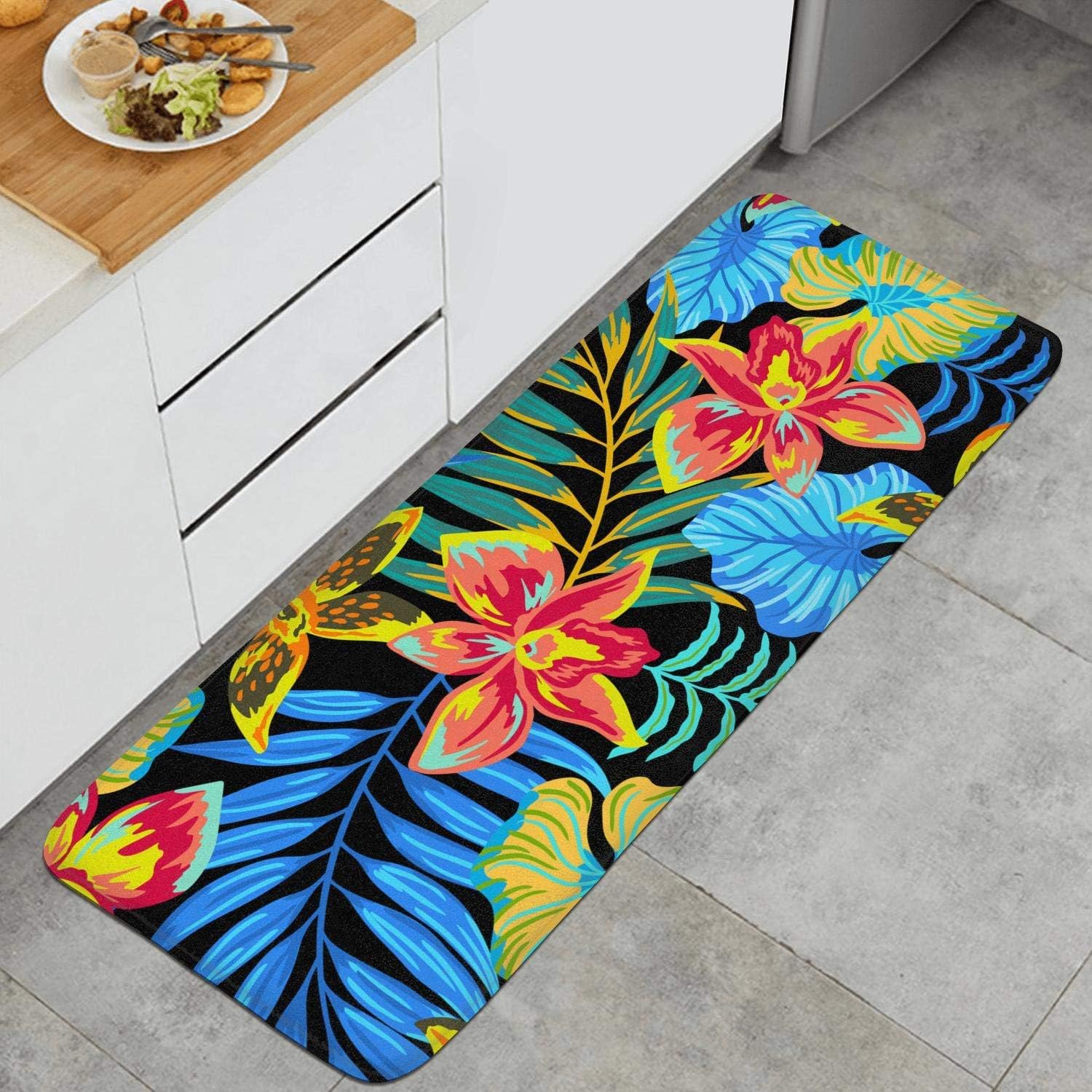 JINGGANGSHAN Hawaii Floral Hawaiian Anti Fatigue Kitchen
