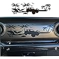 Zxiaochun Dashboard Decal Glove Box Beach Scenery Vinyl Sticker for Wrangler JL JLU Gladiator JT(Matte Black)