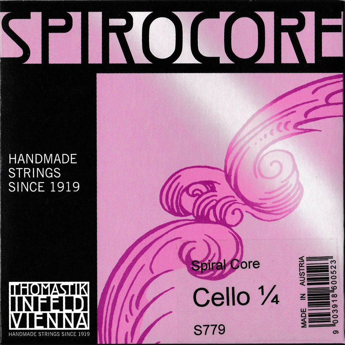 Thomastik Saiten für Cello Spirocore Spiralkern Satz 1/4 mittel Chrom Mensur 545 mm / 21.5"