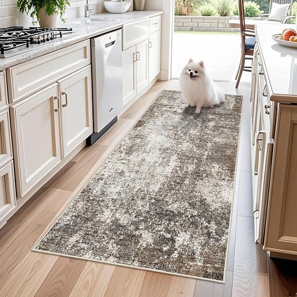 3X6 NON-SLIP WASHABLE ENTRYWAY RUG – STAIN-RESISTANT LOW-PILE...
