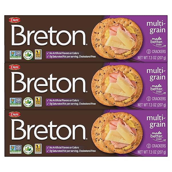 BRETON MULTIGRAIN CRACKERS, 7.3 OUNCE (PACK OF 3)