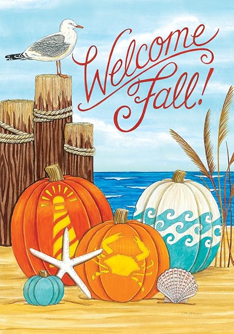 Amazon Com Custom Decor Coastal Pumpkins Garden Size