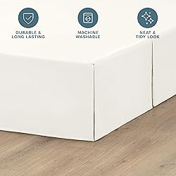 Bare Home Queen Bed Skirt - 15-Inch Tailored Drop