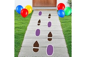 YooNotee 20 Pcs Toy Inspired Party Floor Decals Removable Foot Steps Floor Sticker Toy Theme Decoration for Birthday Halloween Photo Props Supplies