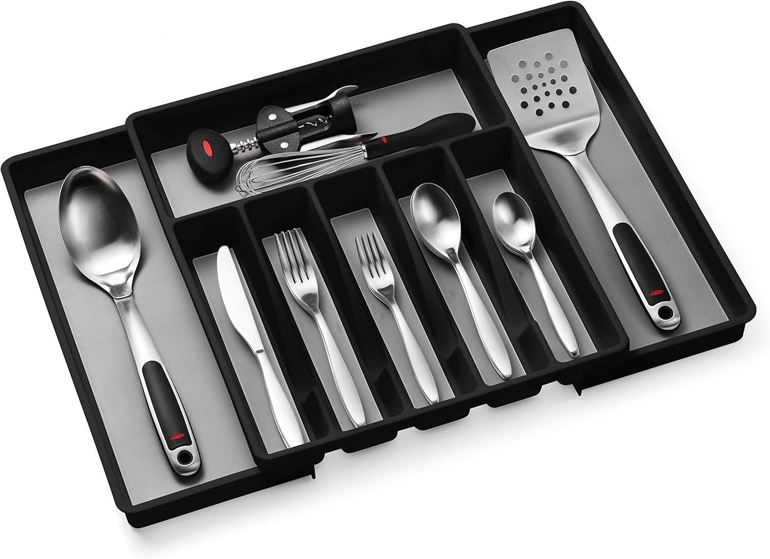Expandable Cutlery Drawer Organizer, Flatware Drawer Tray for Silverware, Serving Utensils, Multi-Purpose Storage for Kitchen, Office, Bathroom Supplies -