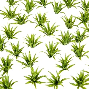 Yetaha 50pcs Green Shrubs Bush Model, Aritificial Plants, Railway Wargame Park Diorama Scenery HO 3.5cm, Architecture Model Railroad Scenery