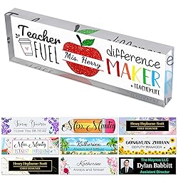 Office Desks Name Plate Personalized Custom Clear
