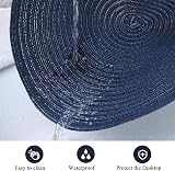 Pauwer Round Placemats and Coasters Set of 6 Navy Non Slip Heat Resistant view 4