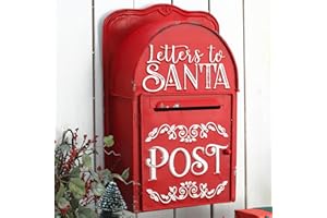 BIG FORTUNE Xmas Letters to Santa Mailbox Wall Mount North Pole Post Vintage Red Mailbox Decoration Christmas Farmhouse Decor Red