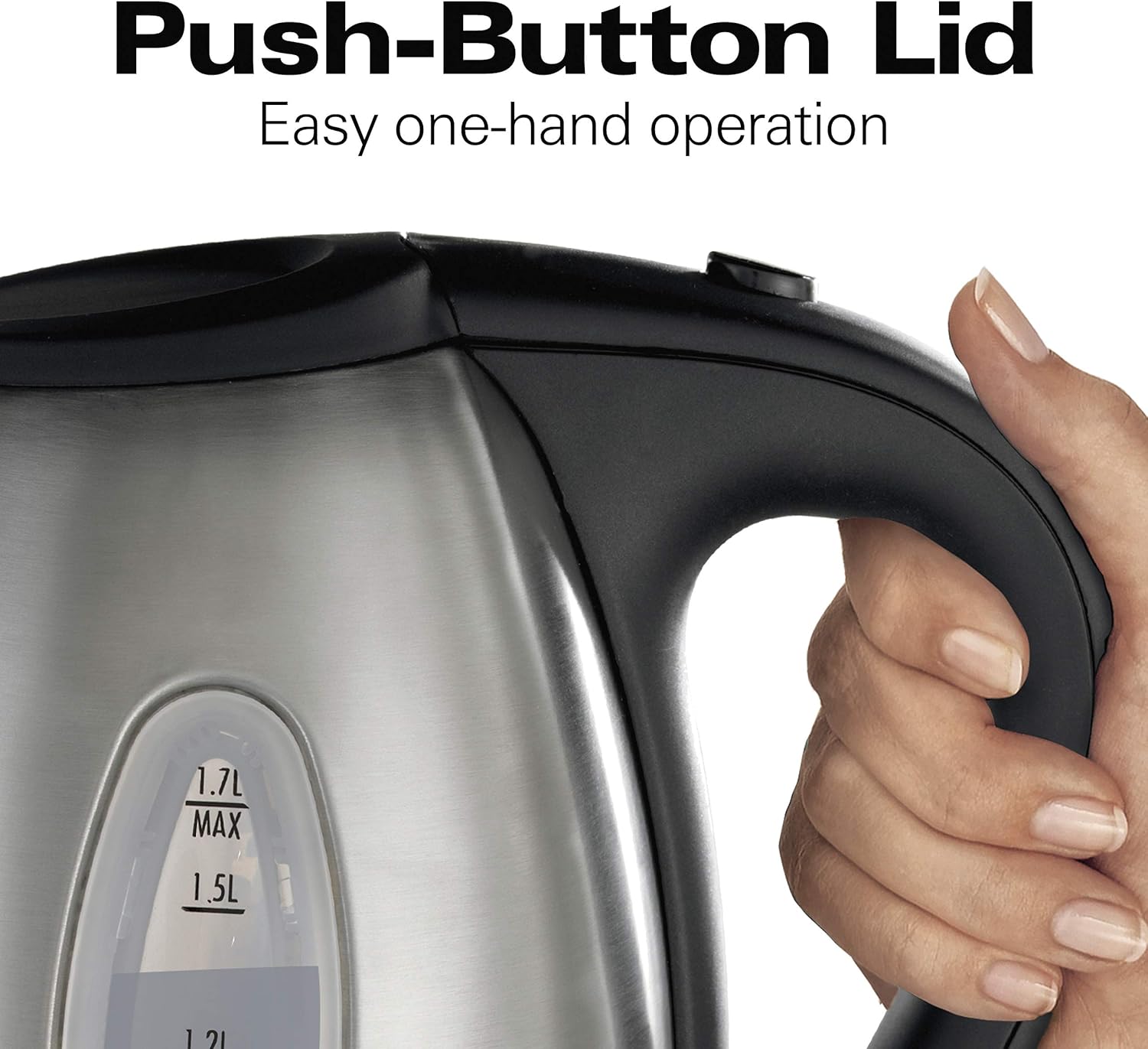 Hamilton Beach Electric Tea Kettle, Water Boiler & Heater, 1.7 L, Cordless, Auto-Shutoff and Boil-Dry Protection, Stainless Steel (40880): Kitchen & Dining