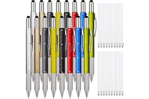 Zhanmai 16 Pcs Multitool Pens 6 in 1 Multi-tool Pen Set with Refills for Men's Birthday Gifts, Christmas Stocking Stuffers for Men Dad Husband (Multi-color)