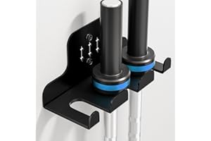 ZGJWJYUU Barbell Wall Holder,Olympic Hanger,Garage Gym Bar Wall Rack,Vertical Barbell Mount Rack,Space Saving Commercial or Home Gym Accessory,Holds Under 33mm Bar Size(Black)