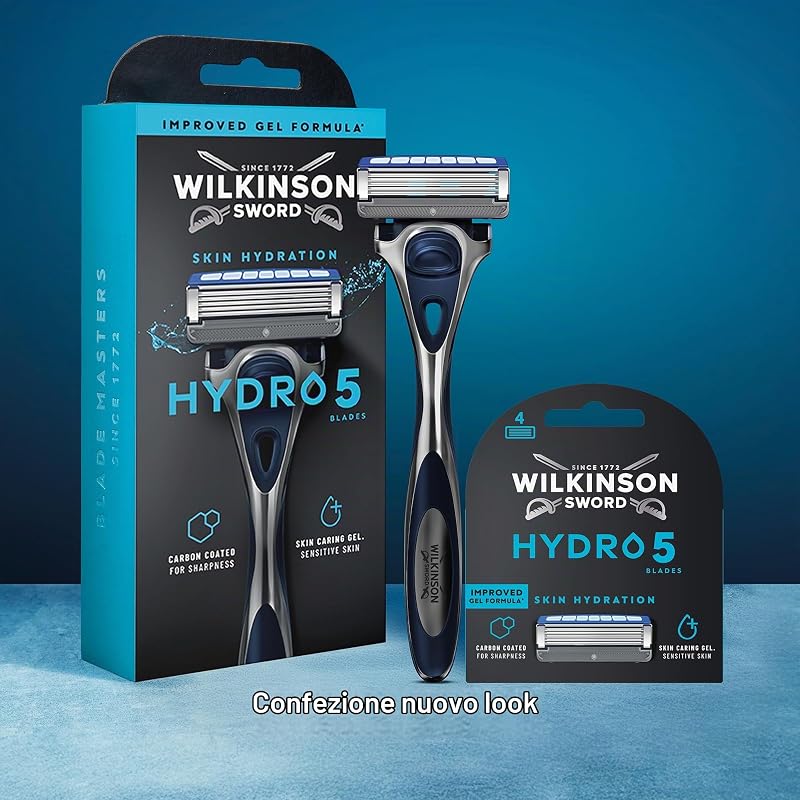 Hydro 5, rasoio uomo, confezione da 4 ricariche