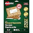 Avery Waterproof WhiteTrueBlock Film Labels with SureFeed Technology, 2" x 4", Rectangle, Permanent Adhesive, for Laser Print