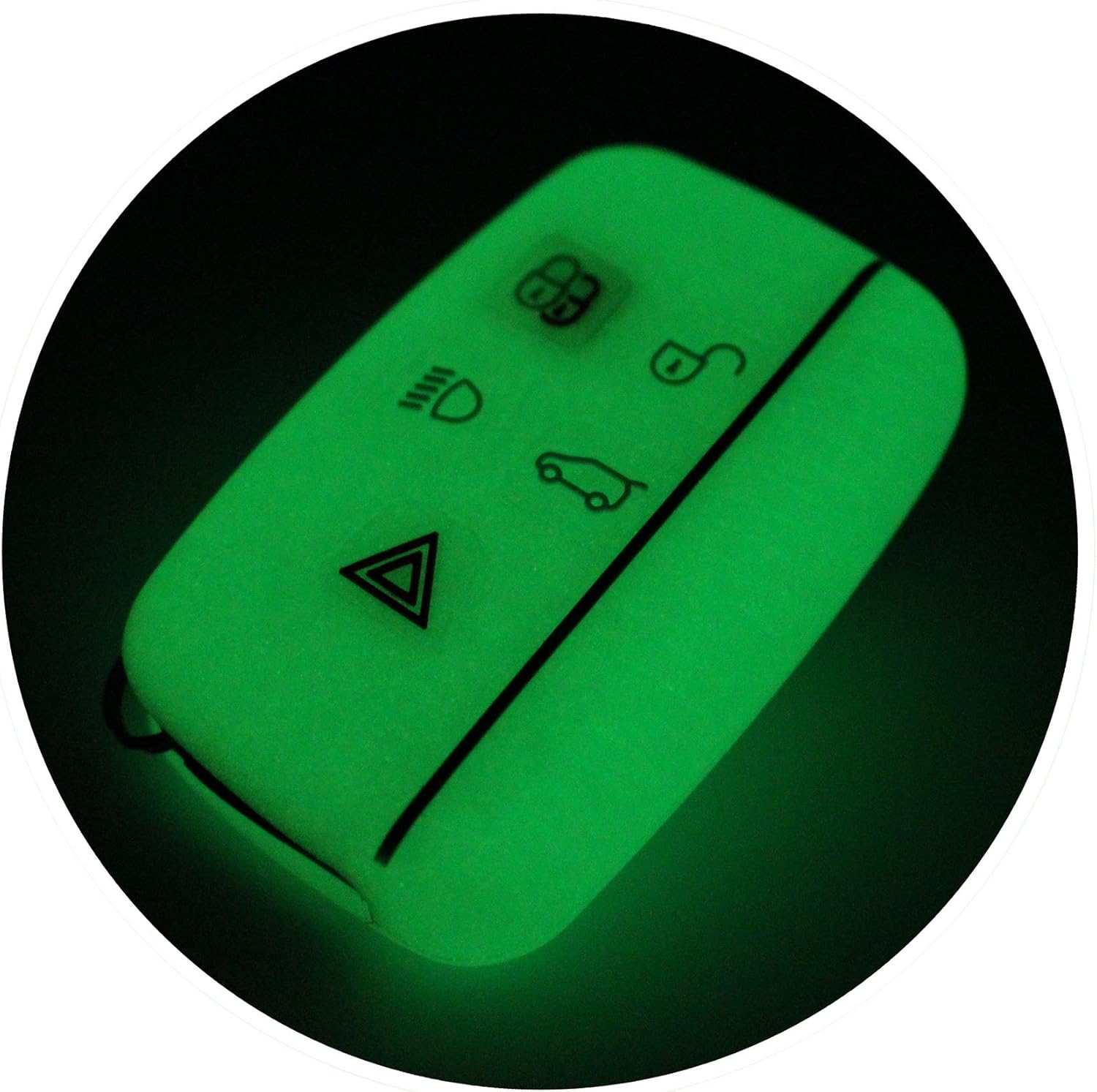 Finest-Folia LA silicone key cover for 5-button car keys, Nachtleuchtend
