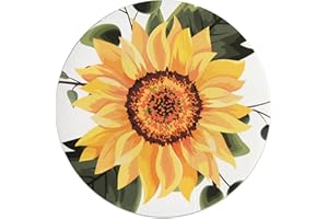 Novel Merk Flower Vinyl Stickers - 3” Round Individual Decals for Laptop, Water Bottle, Party Favors, & Decor - Waterproof & Repositionable (Sunflower 1 Pack)