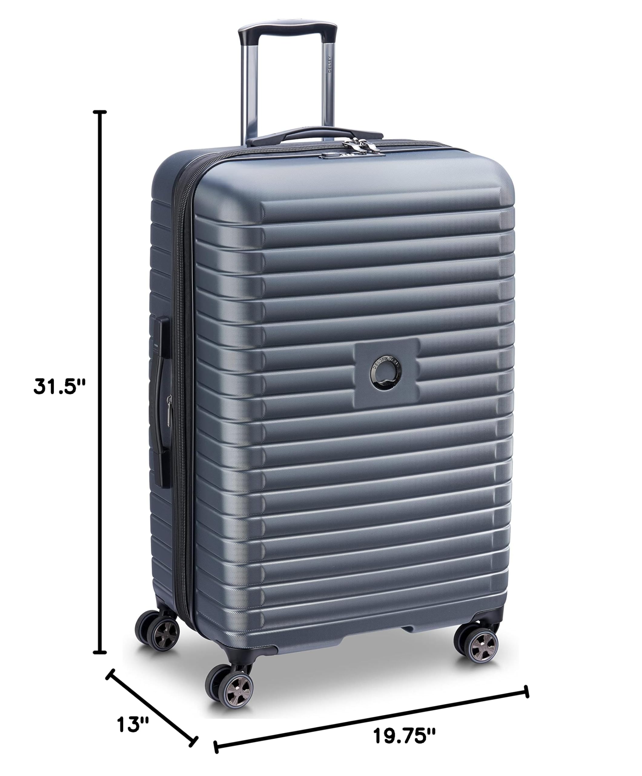DELSEY PARIS Cruise 3.0 Hardside Expandable Luggage with Spinner Wheels, Graphite, Checked-Large 28 Inch