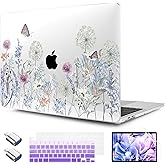 TWOLSKOO Compatible with MacBook Pro 13 inch Case 2023-2016 A2338 M2/M1 A2251 A2289 A2159 A1989 A1706, Plastic Hard Shell Cover & Keyboard Skin & Screen Protector, Dandelions