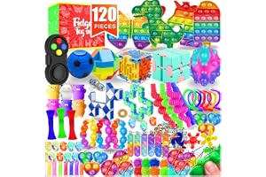 Fidget Toys, 120 Pack Party Favors for Kids 8-12 4-8, Sensory Toys Bulk Autism Autistic, Treasure Box Toys for Classroom, Stocking Stuffers, Goodie Bag Stuffers, Christmas Birthday Gifts Prizes