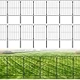 PINPON Decorative Garden Fence 25 Pack Animal Barrier Fence 27ft(L) x 24in(H) Rustproof Metal Wire Section Edging Fencing Panel for Outdoor Yard Landscape Patio, Square