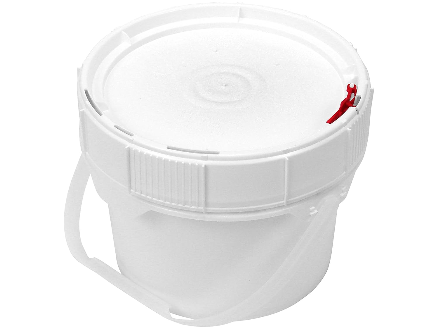 Top Screw Bucket, Lid LifeLatch White with Gallon, 2 Food Bins