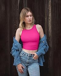 OQQ Women's 2 Piece Tank Tops Crew Neck Sleeveless