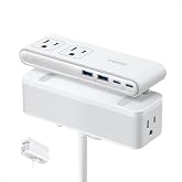 Anker Nano Power Strip, Desk Clamp, 70W Max, 1500J Surge Protector, 2 USB C | 6AC 5ft Extension Cord, Outlet Extender Desk Organizer Gaming Accessories Home Office Essentials, Fit 0.6~1.8'' Tabletop Edge