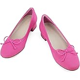 JENN ARDOR Womens Low Block Chunky Pumps Ladies Dress Heels Closed Round Toe Casual Office Shoes for Women Comfortable