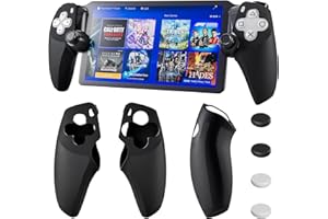 PAWDIARY Black Silicone Grip Cover Case for PlayStation Portal, Upgraded Protective Case&Non-Slip Protection Case for PS Portal Accessories with Comfortable Ergonomic Handle Shell and 4 Thumb Grip Cap