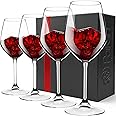 Paksh Novelty Italian Red Wine Glasses - 18 Ounce - Wine Glass Clear (Set of 4)