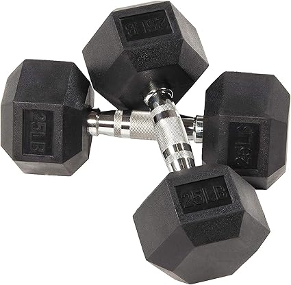Fuxion Dumbbells 25 Lbs Rubber Encased 