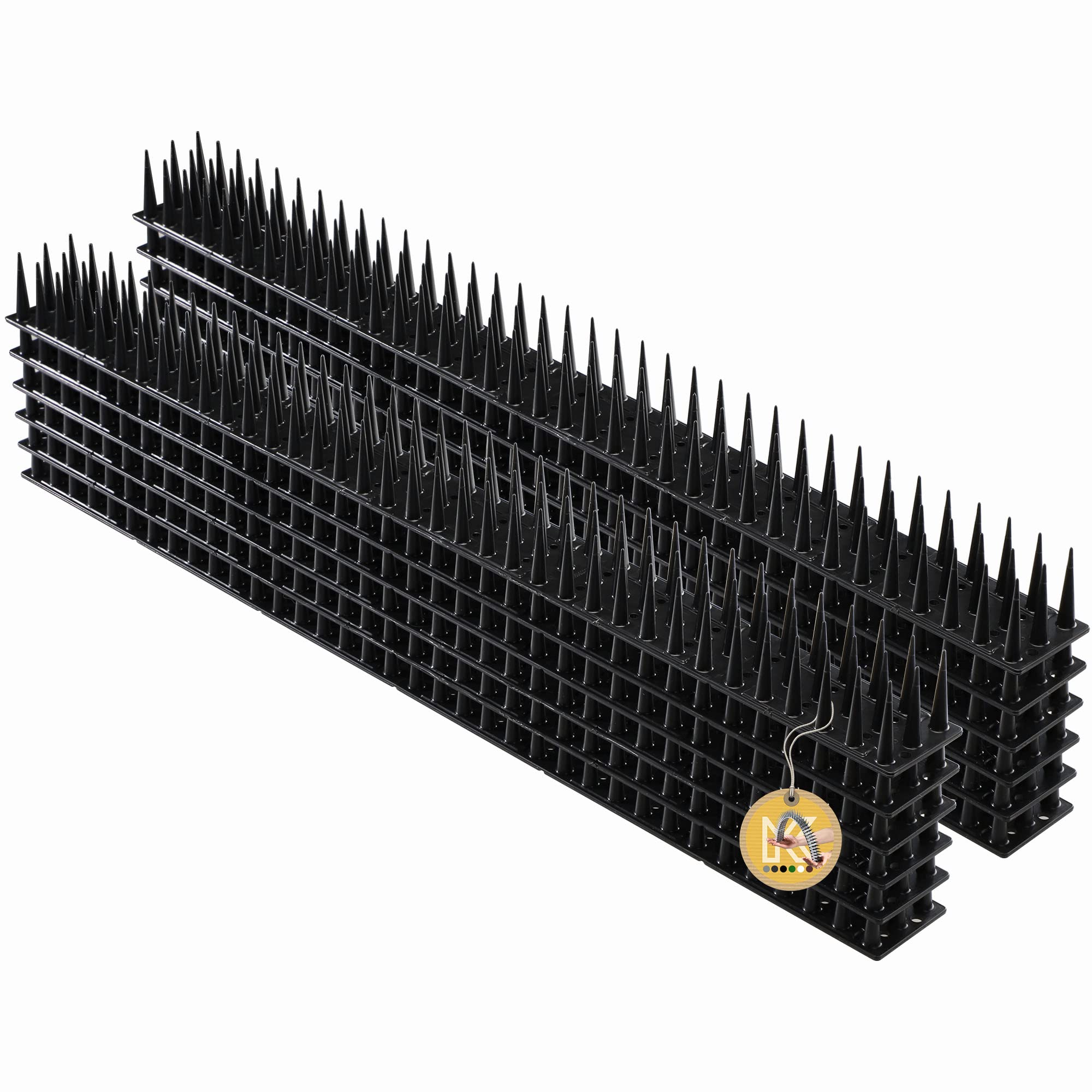 KADAX Plastic Spikes, 52 x 4.5 x 3.5 cm, Wall Spikes, Fence Spikes, Bird Spikes, Bird Repellent, Pigeon Repellent, Deterrent for Birds, Cats, Anti Climb Spikes (12, Black)