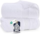 Utopia Towels Luxurious Jumbo Bath Sheet 2 Pack 90 x 180 cm White 100% cotton