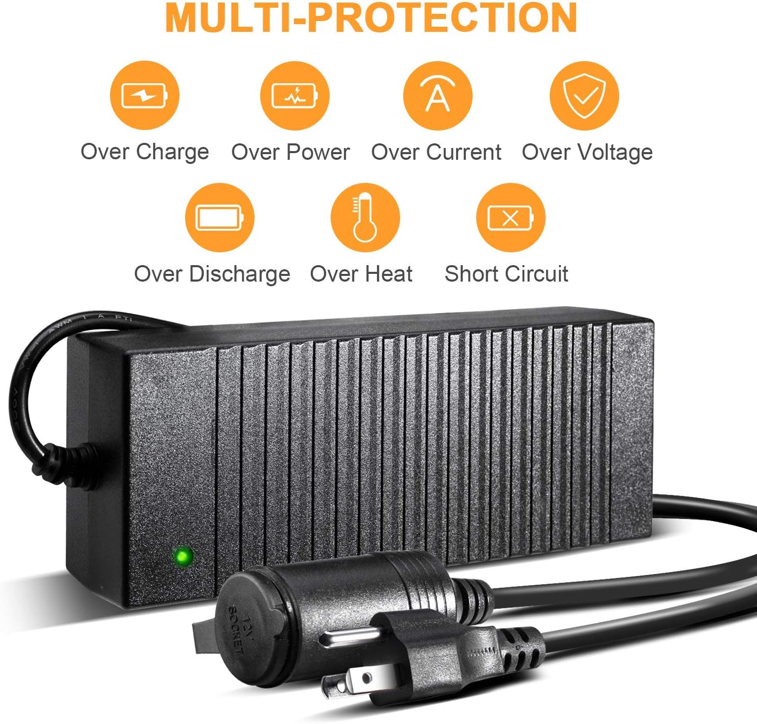 AstroAI AC to DC Converter, 10A/110Vto12V DC/120W/7.78FT, Car Cigarette Lighter Socket AC/DC Power Supply Adapter Transformer for Inflator, Car Refrigerator, and Other Car Devices: Automotive