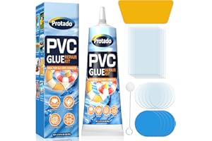 PROTADO Air Mattress Patch Kit, Heavy Duty Waterproof Vinyl Repair Patch Kit, 80 ML Inflatable Patch Repair Kit for Air Mattresses, Swimming Pools, Hot Tubs, PVC Boats, Tent, Kayaks, Inflatable Toys