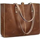 S-ZONE Genuine Leather Shoulder Tote Bag for Women Large Handbag Work Purse | Genuine Leather, Shoulder, Large, Work