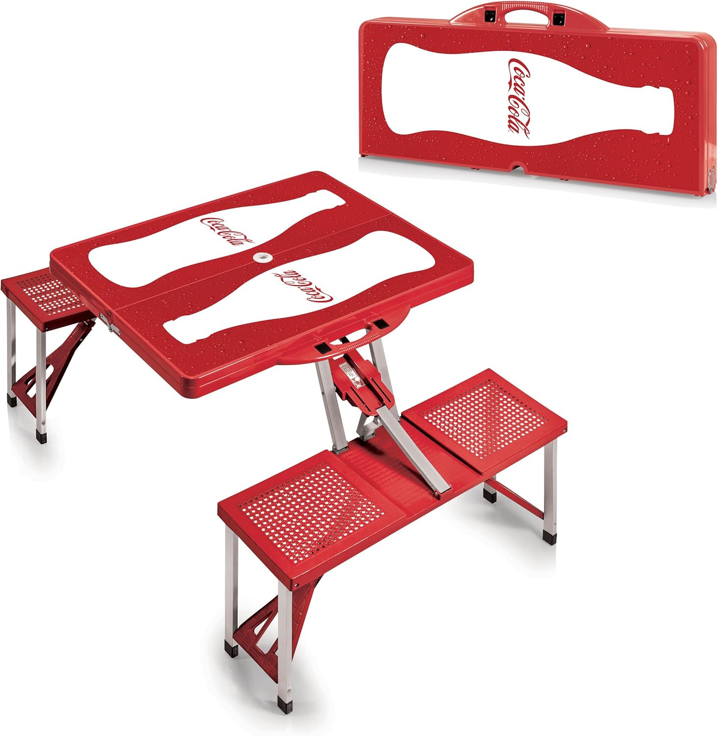 PICNIC TIME Coca-Cola Portable Picnic Table with Seating for 4, Bottle Print, 34 x 4.25 x 15.5: Sports & Outdoors