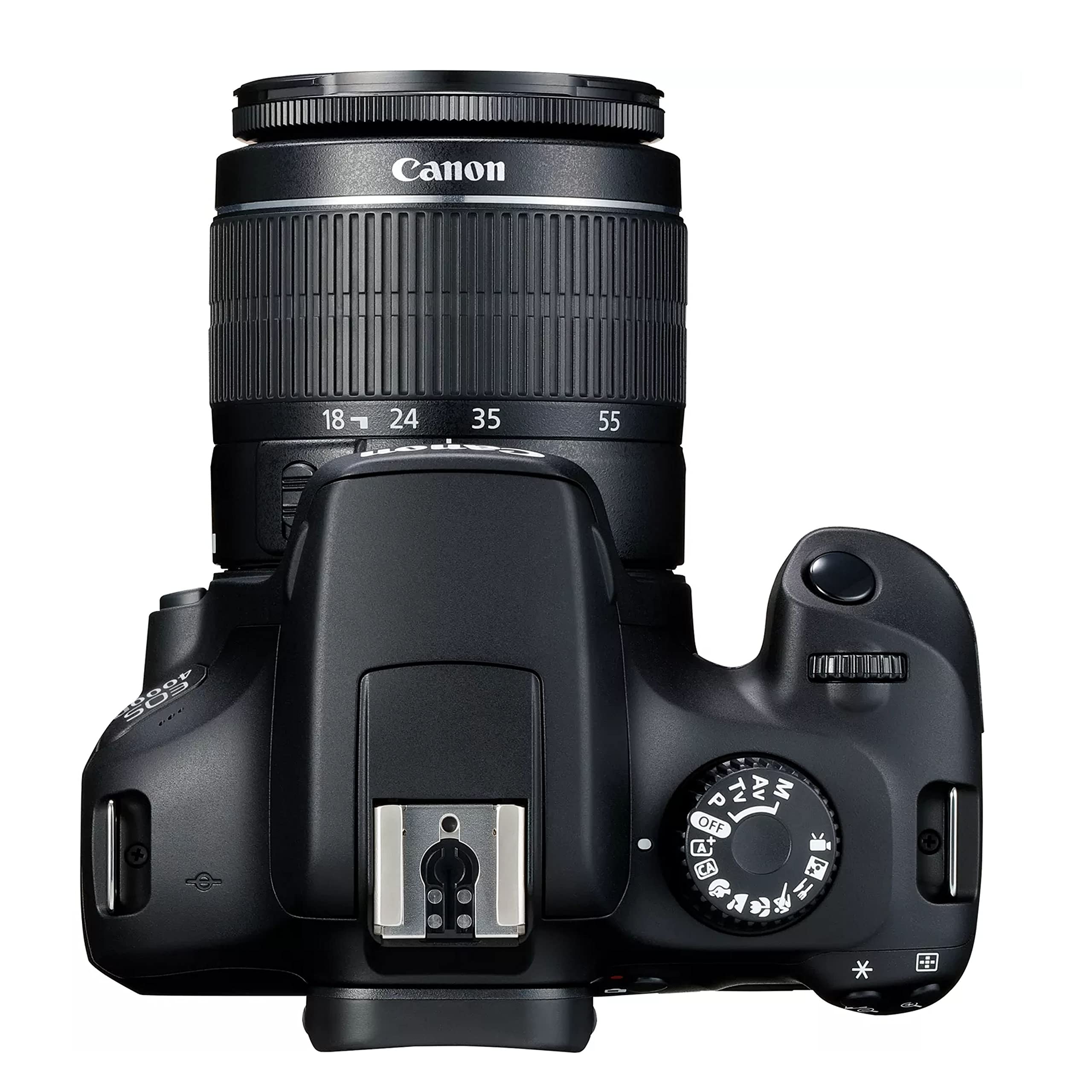 Canon EOS 4000D / Rebel T100 DSLR Camera w/EF-S 18-55mm F/3.5-5.6 Zoom Lens + 64GB Memory, Filters,Case, Tripod, Flash, and More (34pc Bundle) (Renewed)