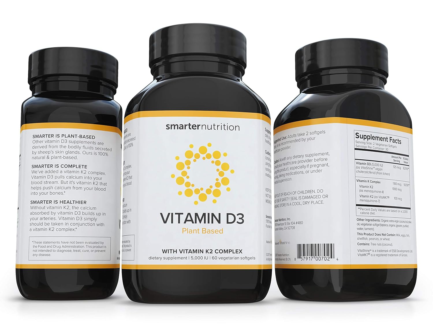 PlantBased Vitamin D3 Immune Support with Vegan K2 Complex in a