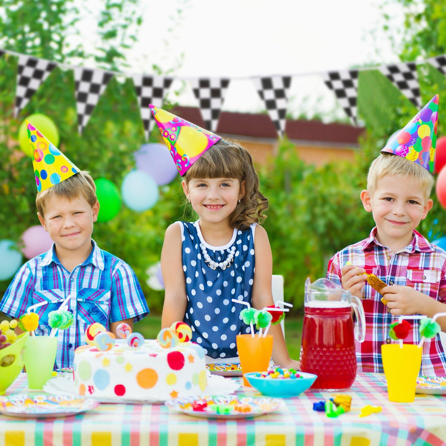 10 Meters Checkered Pennant Banner Racing Flag Party Flag Banner Accessory for Race Theme Birthday Party Decoration - Image 5