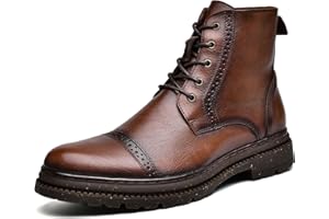 Arkbird Mens Oxford Dress Boots Fashion Casual Genuine Leather Brogue Chukka Ankle Boot for Men