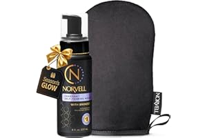 Norvell Venetian Self Tanning Set – 8 Fl Oz Mousse with Bronzer and Reusable Applicator Mitt for Natural-Looking, Streak-Free Tan