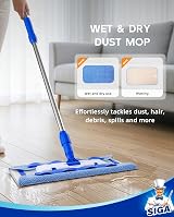 MR.SIGA Microfiber Floor Mop with Telescopic Handle and 3 Cloths view 7