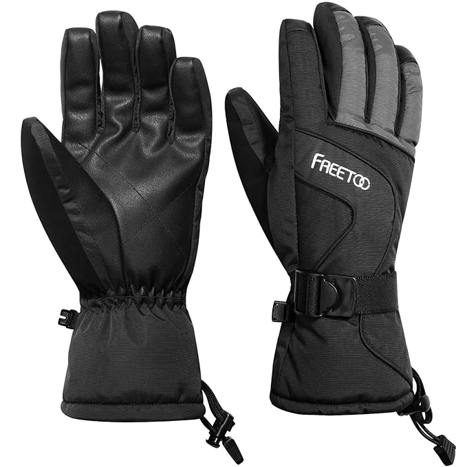 XL FREETOO Winter Gloves for Men Outdoor Waterproof Ski Gloves Outdoor Recreation Gloves