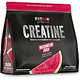 FITAID Creatine Monohydrate Powder, CreaPure, Watermelon Rush, ATP Production for Weightlifting, Cycling, Zero Sugar, Smooth-Mixing, Easy on Stomach, Resealable, 60 Servings