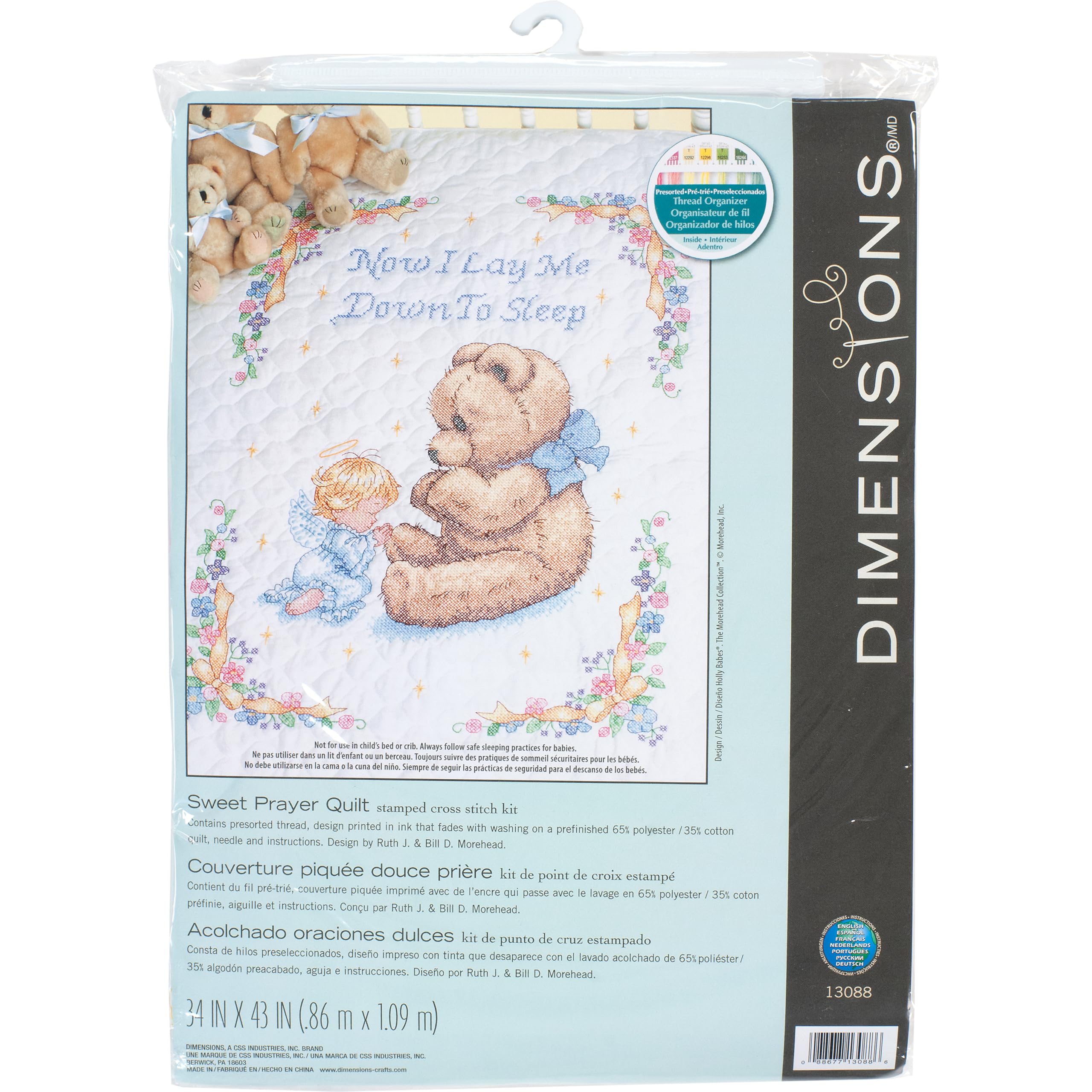 Dimensions Quilt Sweet Prayer, Polyester Cotton, Multi-Colour, 34 x 43 (86 x 109 cm)