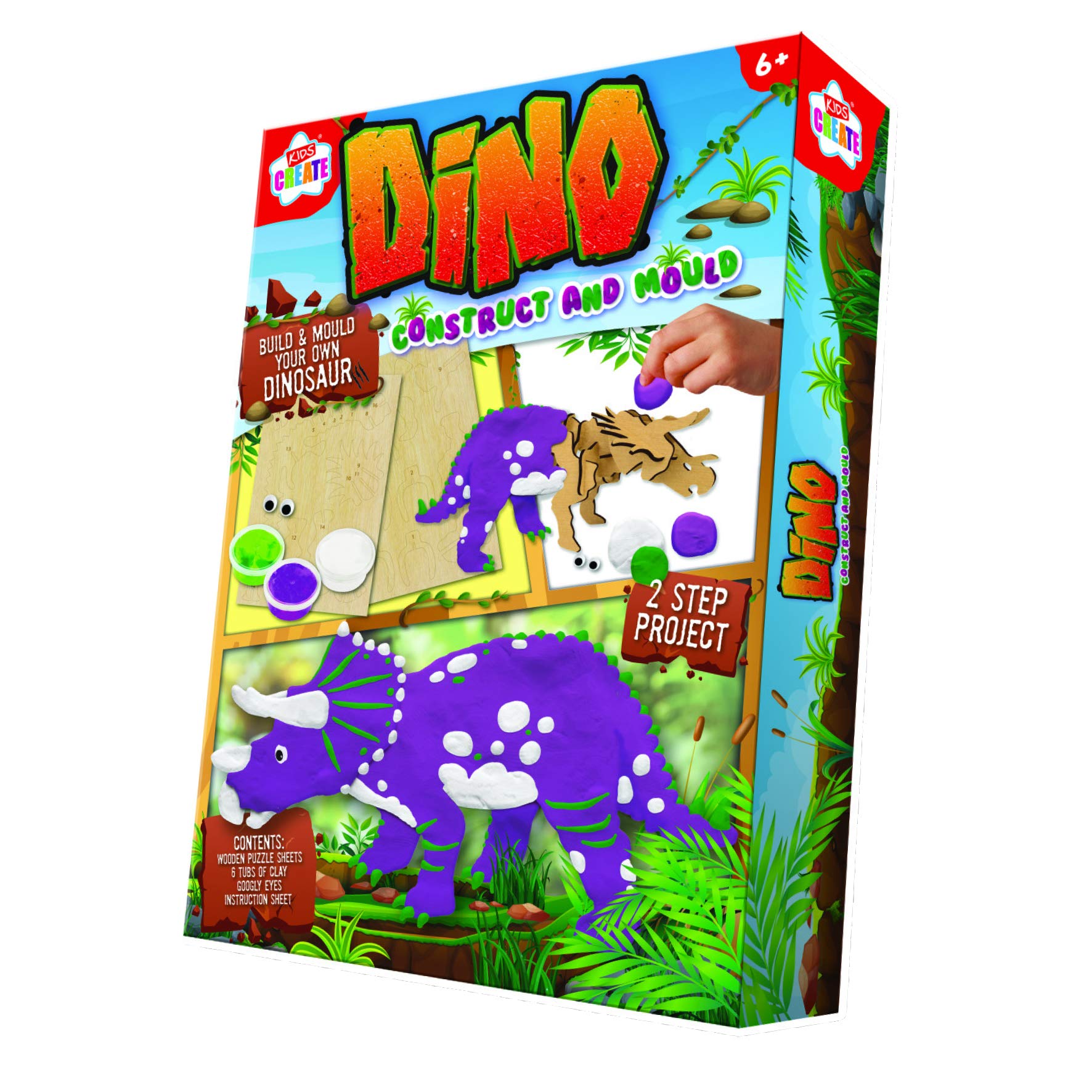 Kids Create - Make Your Own Construct & Mould Dino Model - Build Your Own Dinosaur - Creative Kids Toys - Arts and Crafts for Kids - Learning Toys - Age 6+