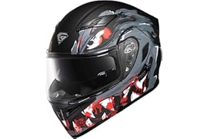 KYPARA Motorcycle Dual Visor Flip up Modular Full Face Helmet with DOT Certification of Impressionism